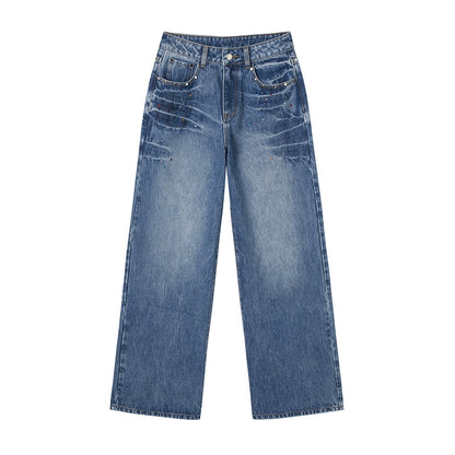 Rhinestone Washed Flared Pants