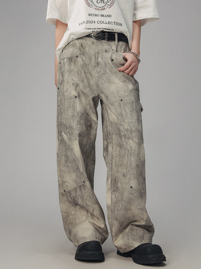 Retro mottled wasteland style logging pants