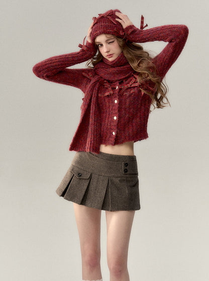 Ambience Bow Sweater Cardigan Knit Top