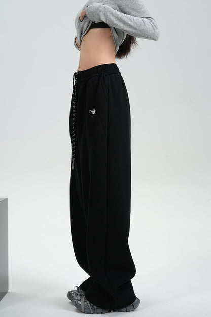 Fleece Thickened Wide-Leg Sweatpants