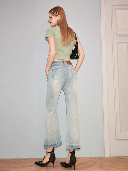 Vintage High-Rise Cropped Jeans-Hose