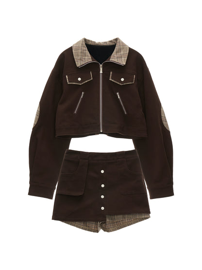 Vintage Patchwork Lapel Jacket Set-Up