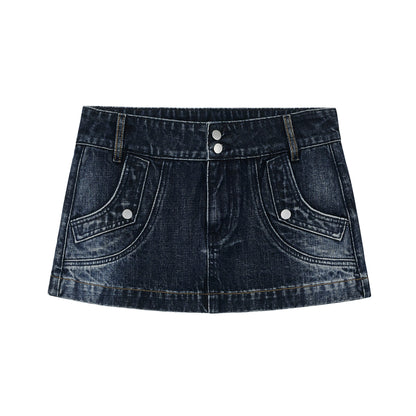 Retro-Workwear-Rock aus gewaschenem Denim