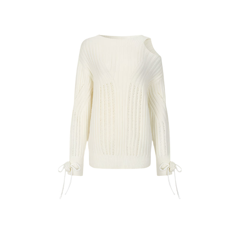 Two-Way Rose Bow Knit Sweater