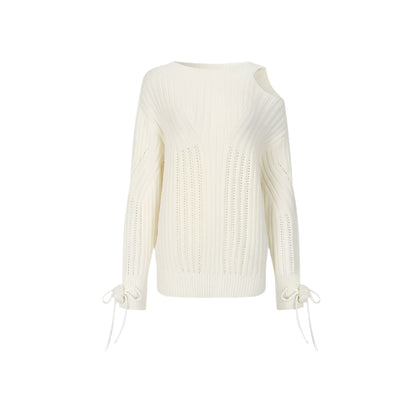 Two-Way Rose Bow Knit Sweater