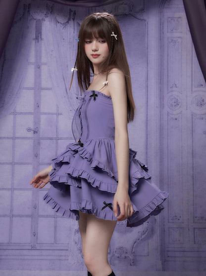 Black and Purple Slim Waist Dress