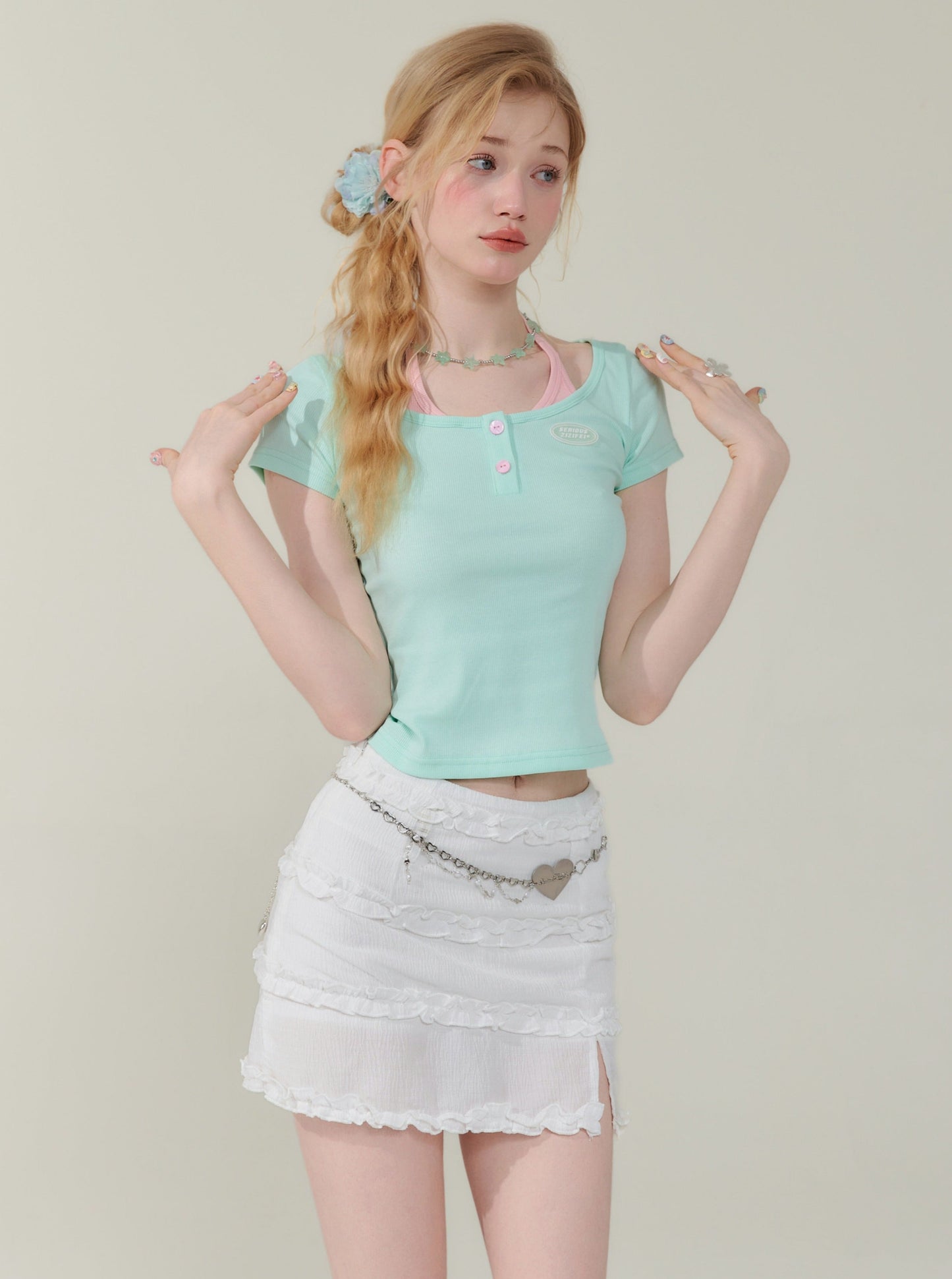 Summer Retro Halterneck Crop Top