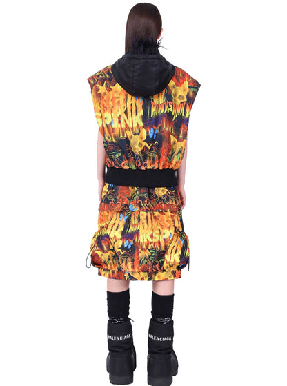 Flame Split Skirt
