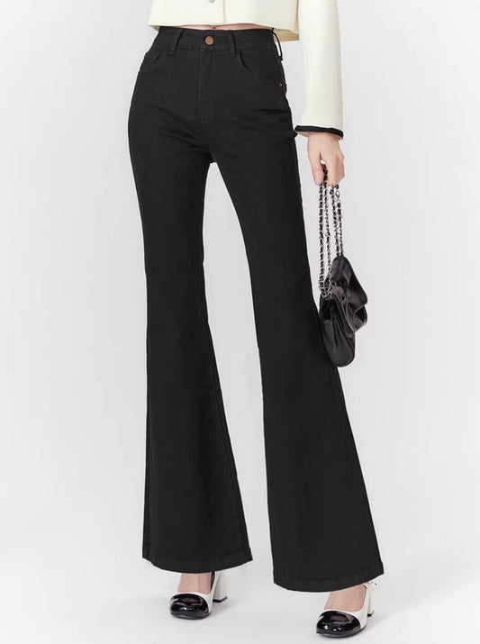 High Waist Slim Fit Flare Jeans Pants