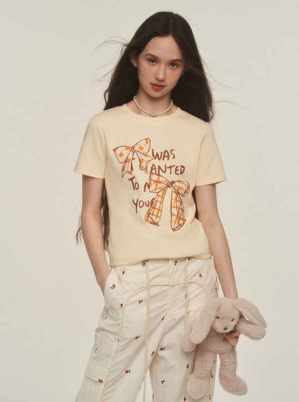 Retro Graffiti Bow T-Shirt