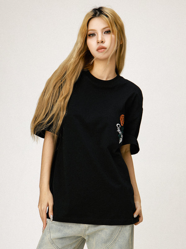 Vintage Embroidery Rose T-Shirt
