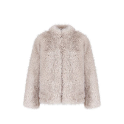Stand Collar Eco-Friendly Fur Coat
