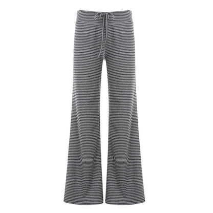 Gray Striped Knit Pants