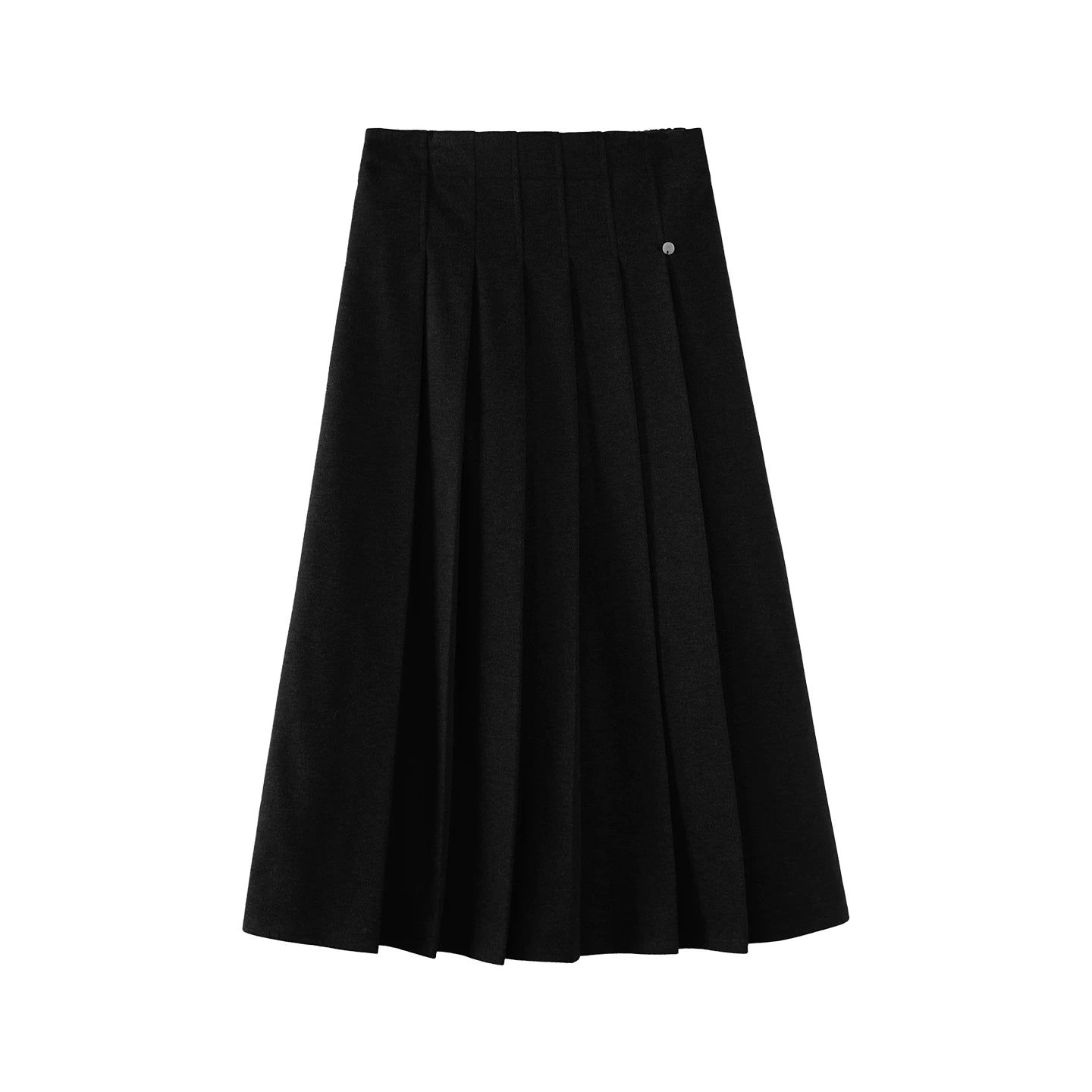 A-Line Woolen Pleated Skirt