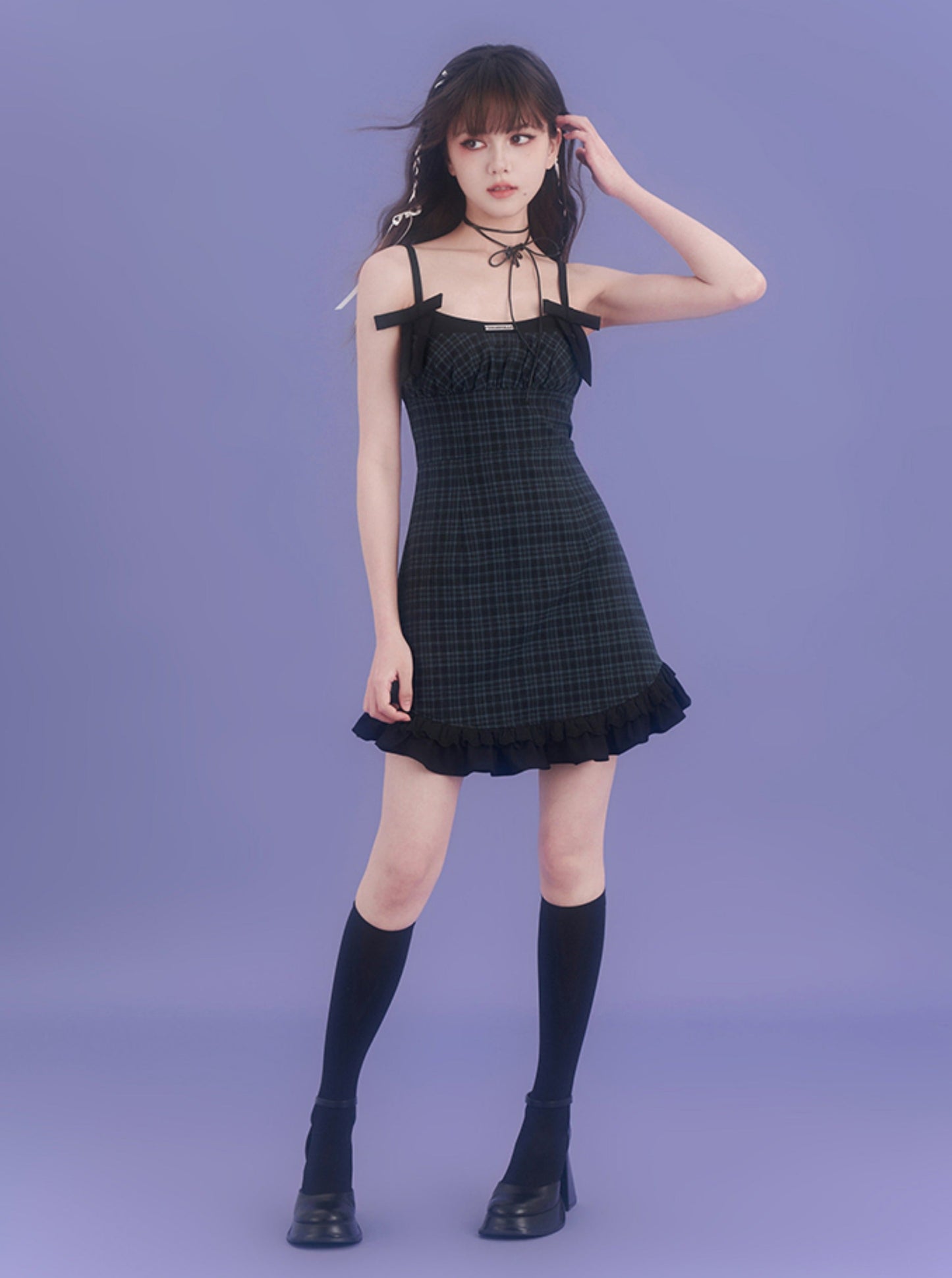 Checker Slimming Dress