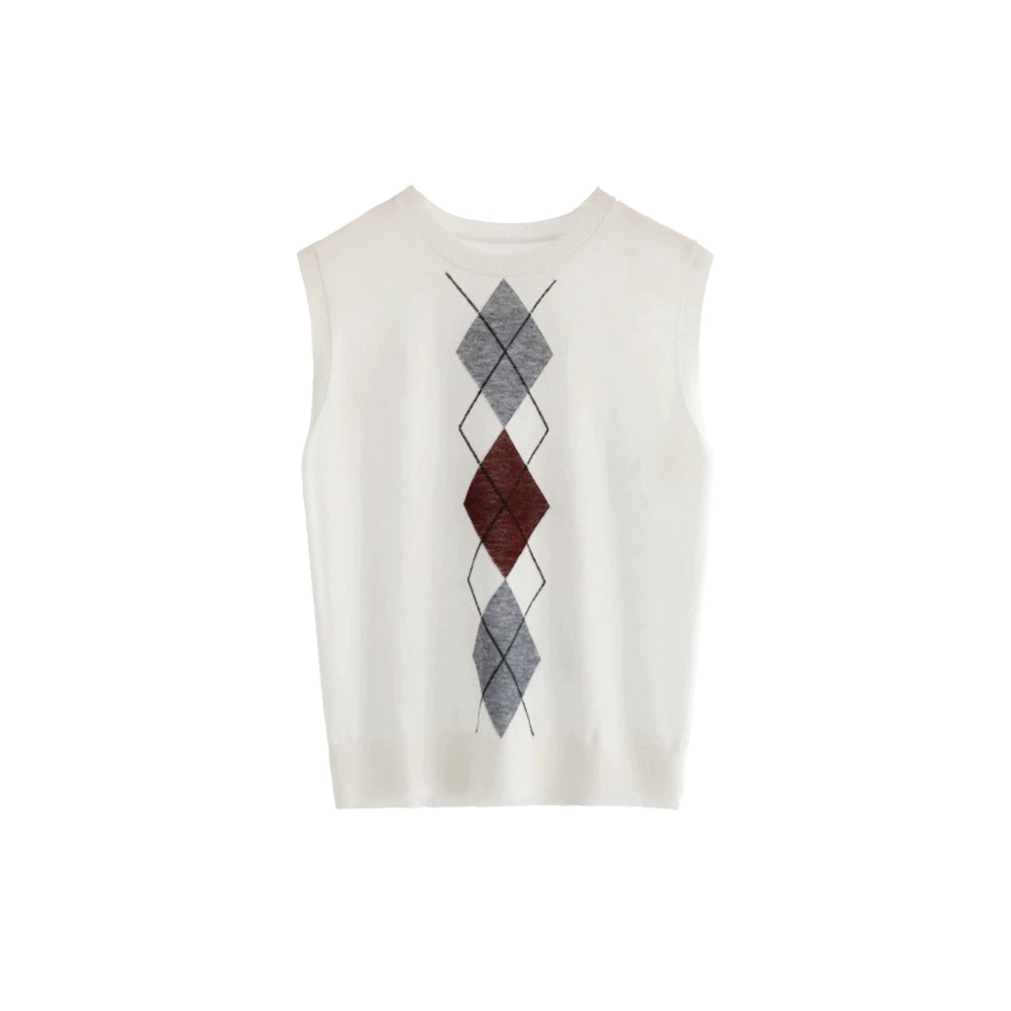 Diamond Checkered Wool Vest