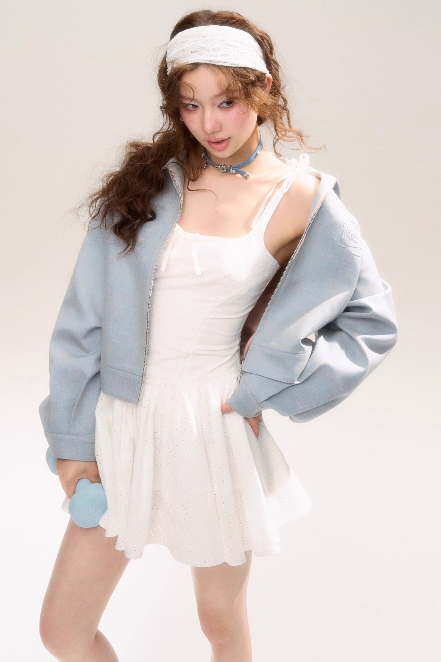 Rose Sniper Embroidered Cropped Jacket