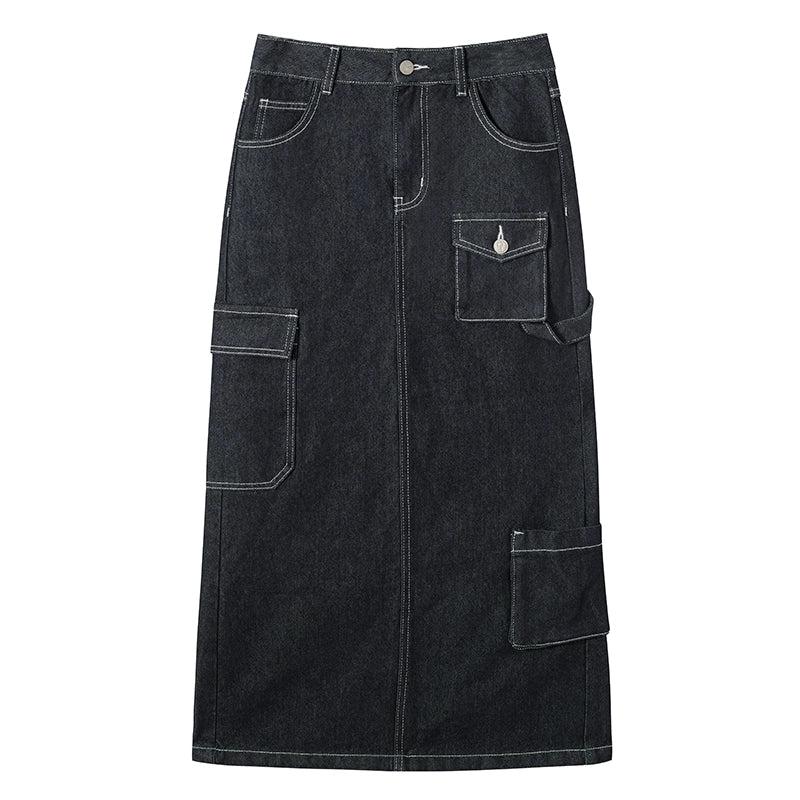 Vintage High-Waisted Denim Skirt