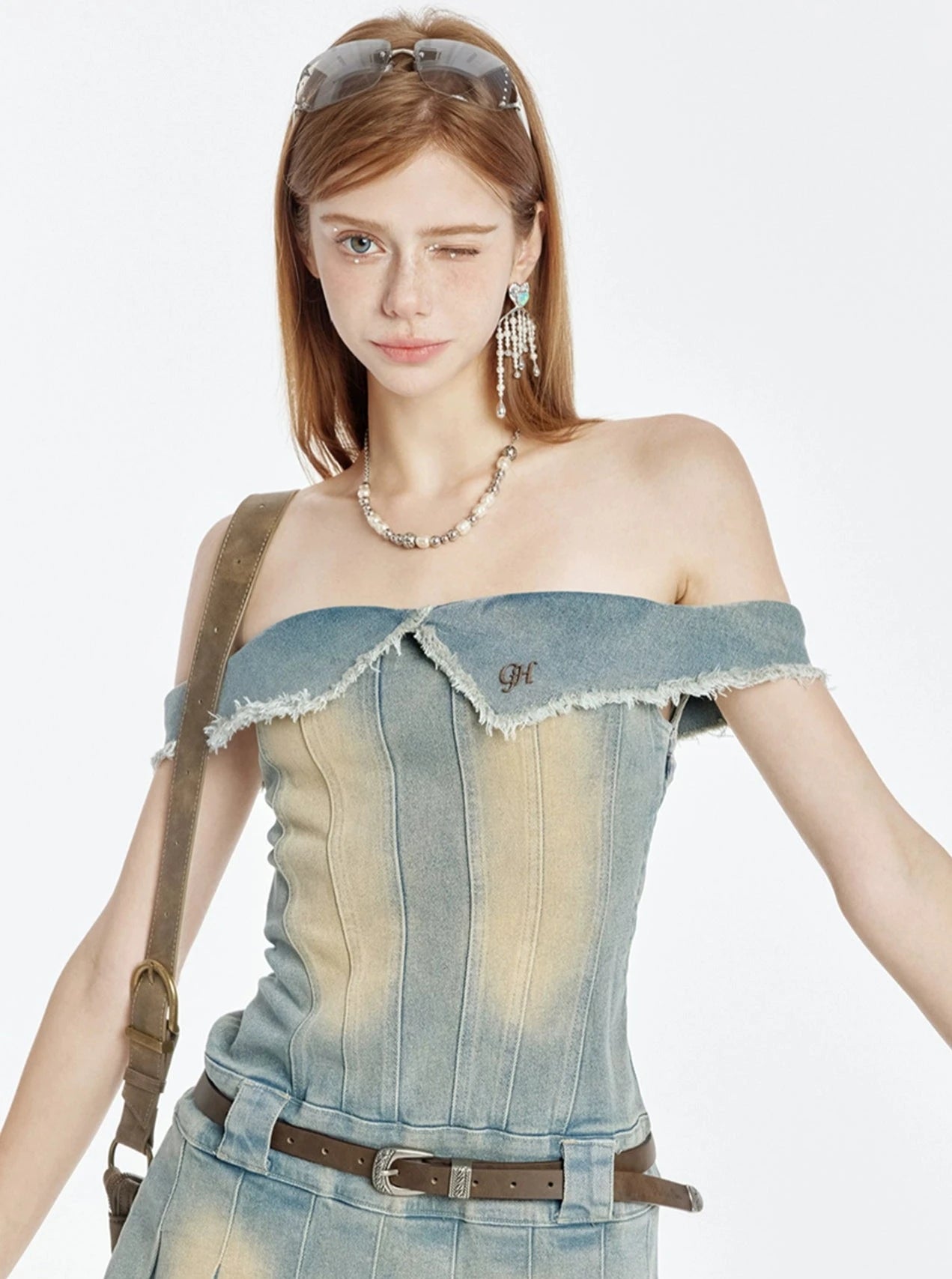 One-Shoulder Denim Dress