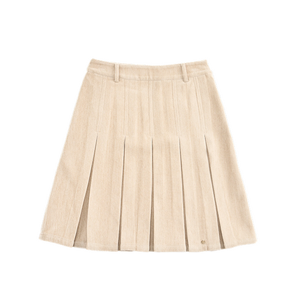 Reversible Suede Pleated Skirt