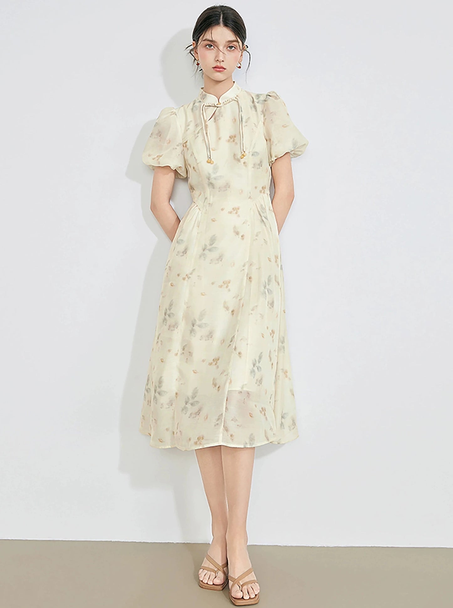 Chinese Style Stand-Up Collar Dress