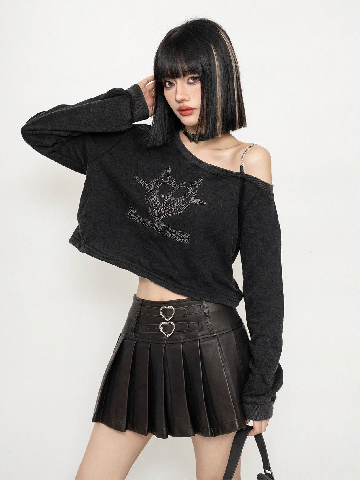 Maillard Leather A-Line Sweet Skirt