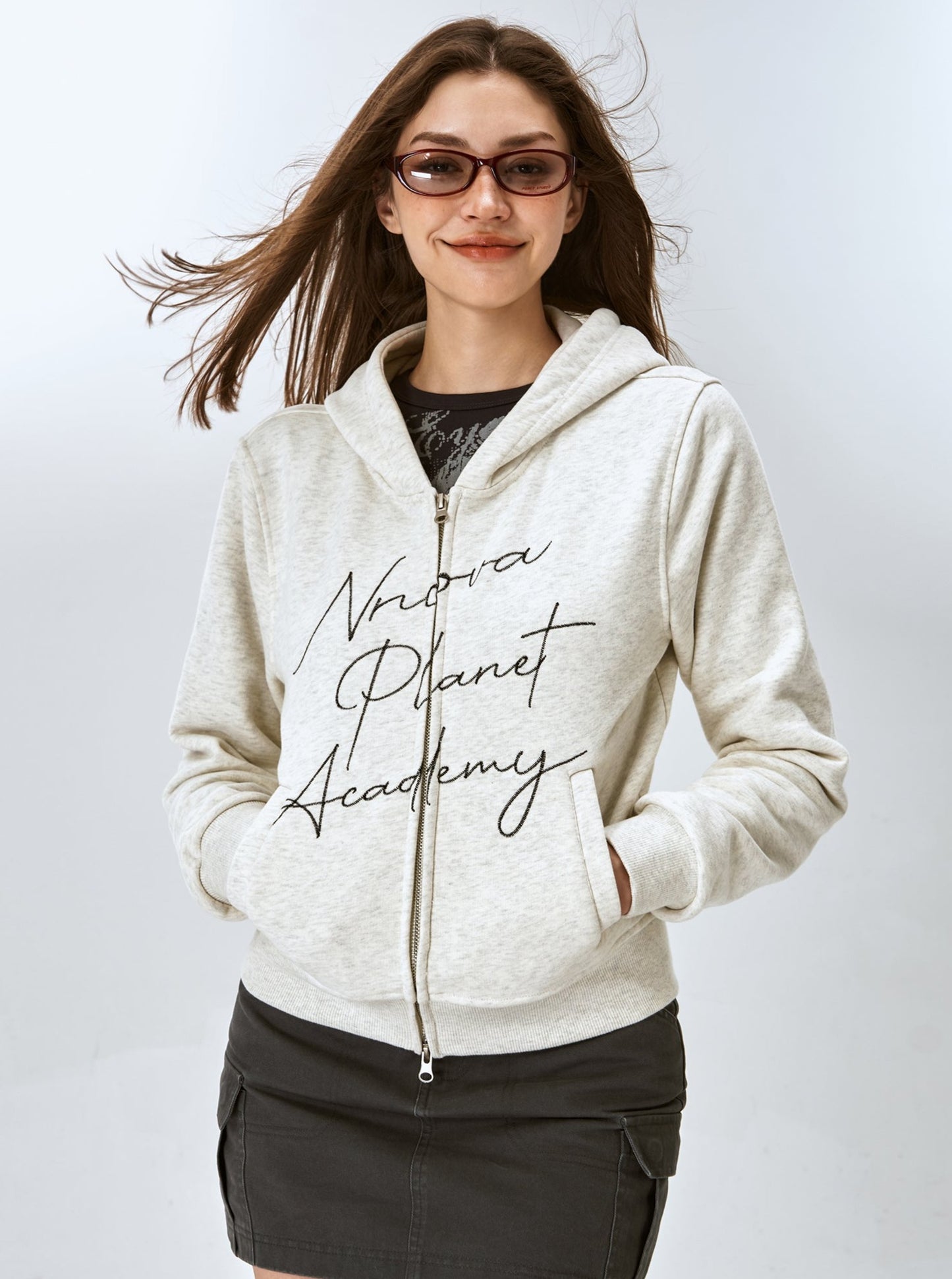 American Retro Hooded Sweatshirt Jacket