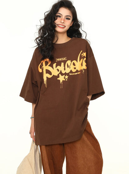 Braunes Vintage-Pärchen-T-Shirt