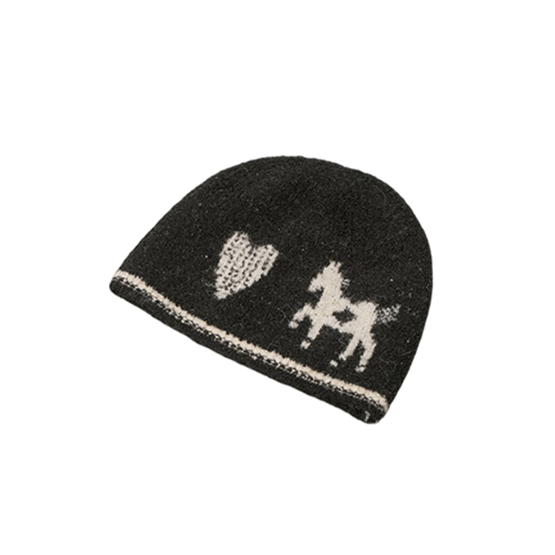 Love Pony Knitted Plush Warm Hat Scarf Set-Up