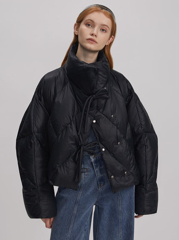 Short stand-up collar down jacket