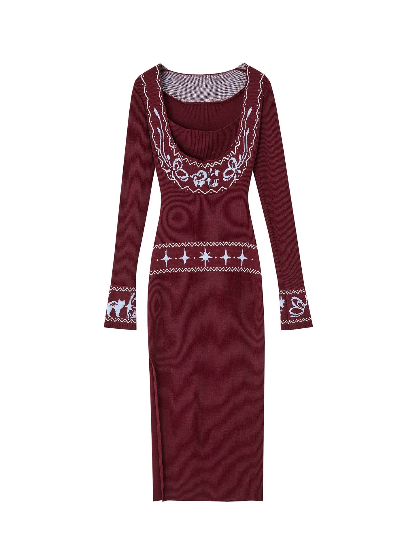 Fair Isle Jacquard Knit Dress