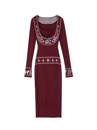 Fair Isle Jacquard Knit Dress