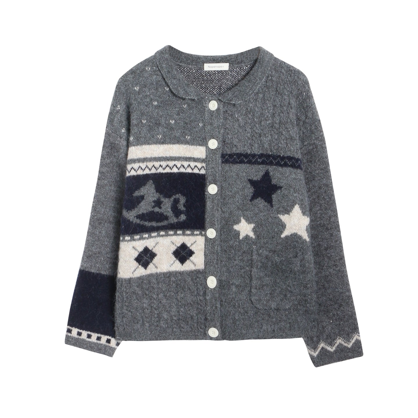 Doll Collar Knitted Cardigan