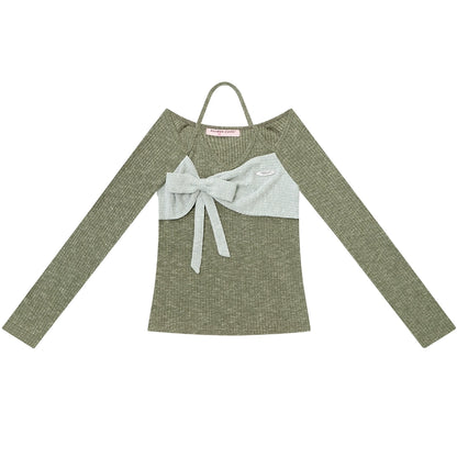 Patchwork Halterneck Knitted Top