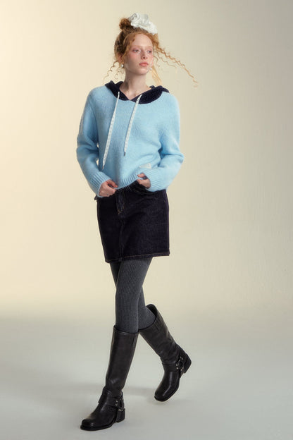 Hooded Cut-Out Sweater Top