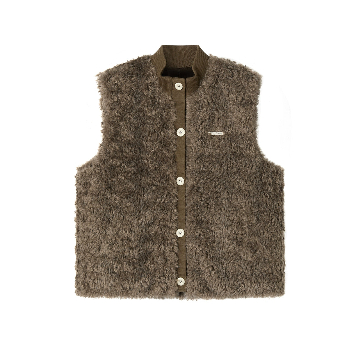 Furry Ribbed Winter Vest Coat
