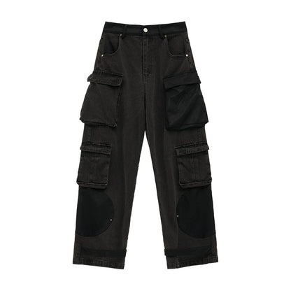 Leather Wash American Cargo Jeans Pants