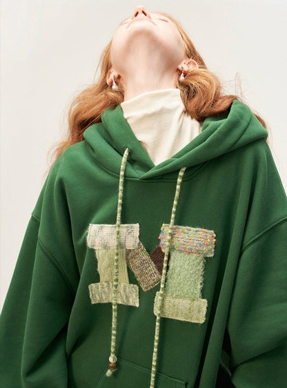 Loose woolen sweatshirt and long sleeve hooded jacket