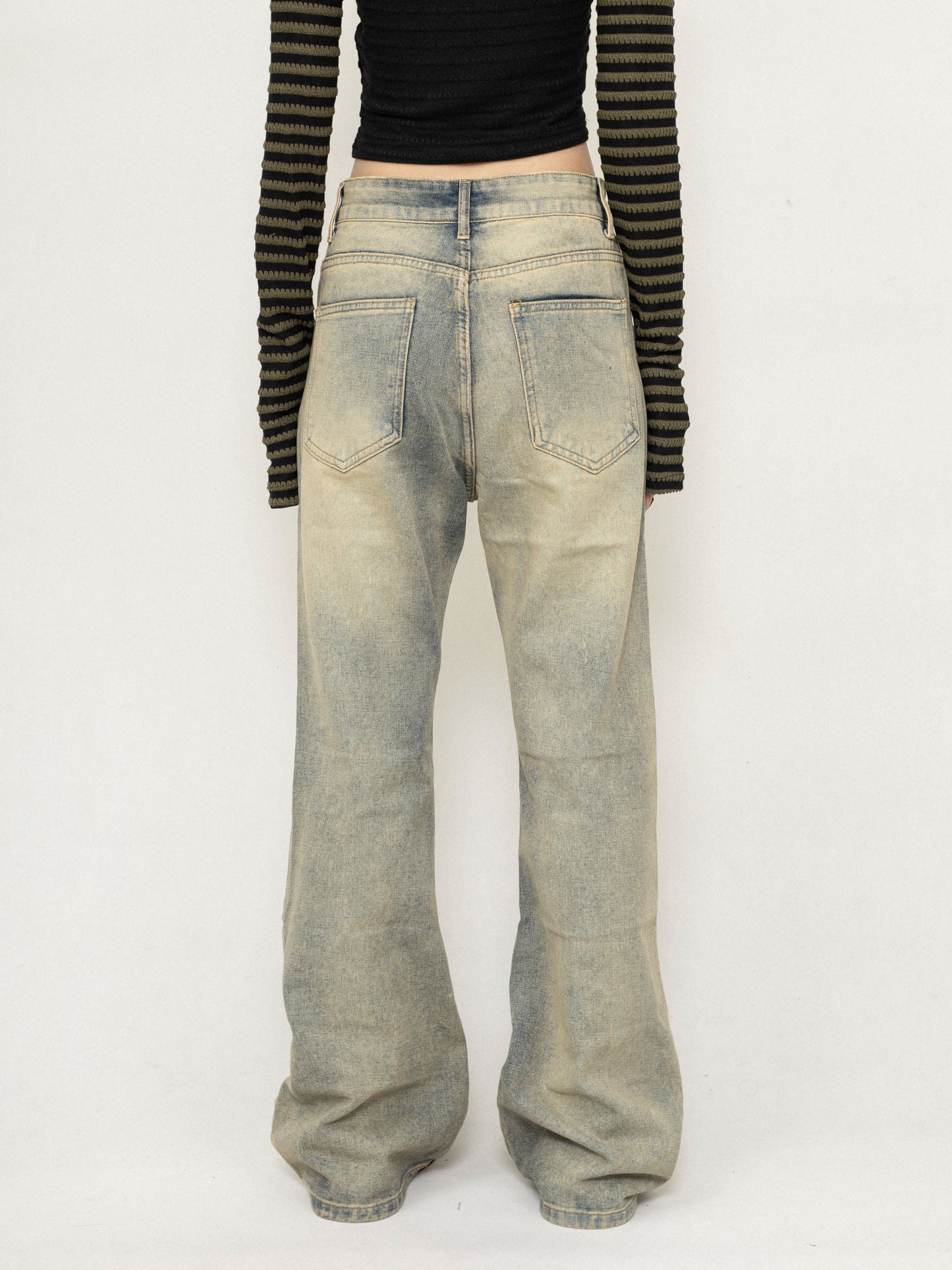 Vintage Washed Micro Flared Jeans