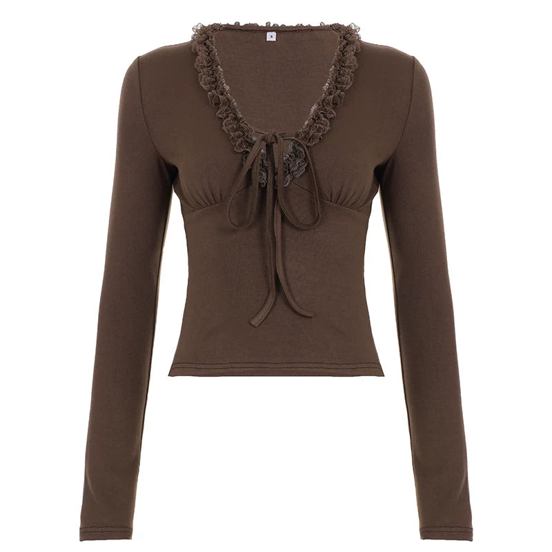 Retro Lace Slim-Fit Top