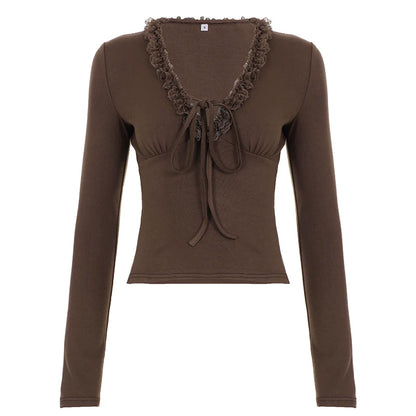 Retro Lace Slim-Fit Top