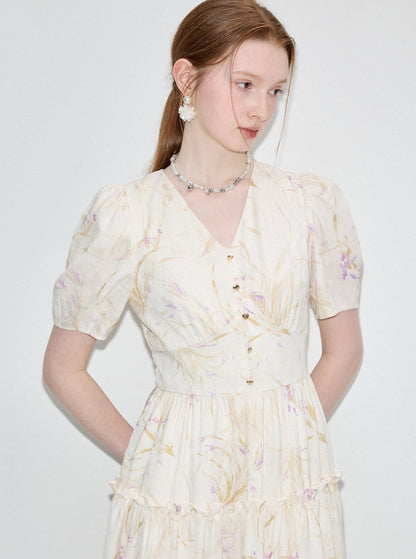 Summer V-Neck Printed Dress
