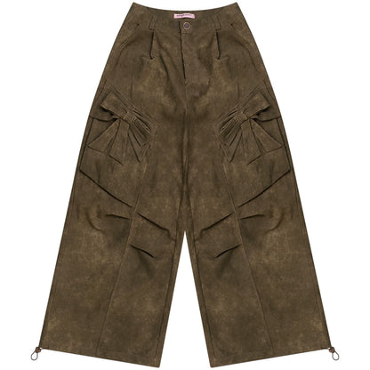 Autumn Retro Bow High Waist Slimming Trousers