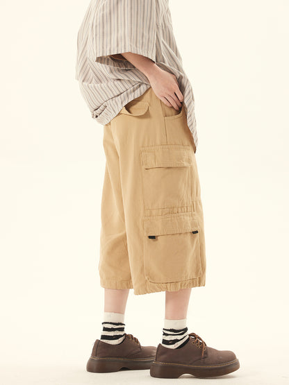 Vintage Khaki Cargo Casual Pants