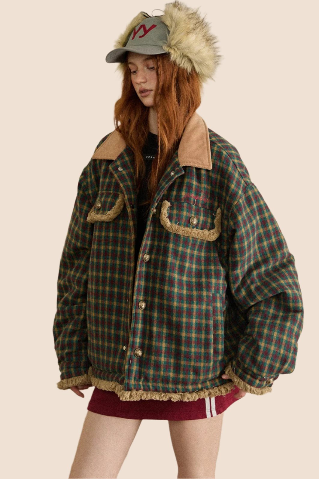 Vintage Plaid College Jacket