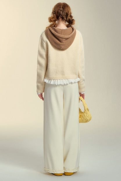 Hooded Cut-Out Sweater Top