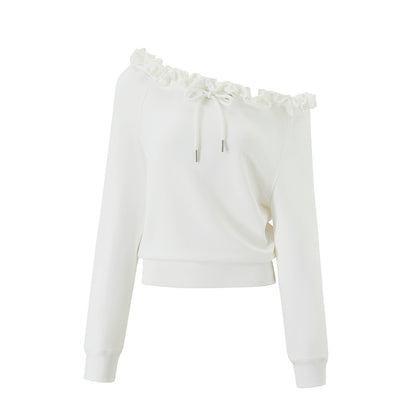 Ruffle Long-Sleeved Sweatshirt
