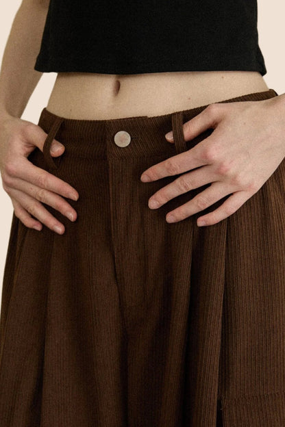 Loose Pleated Mop Pants