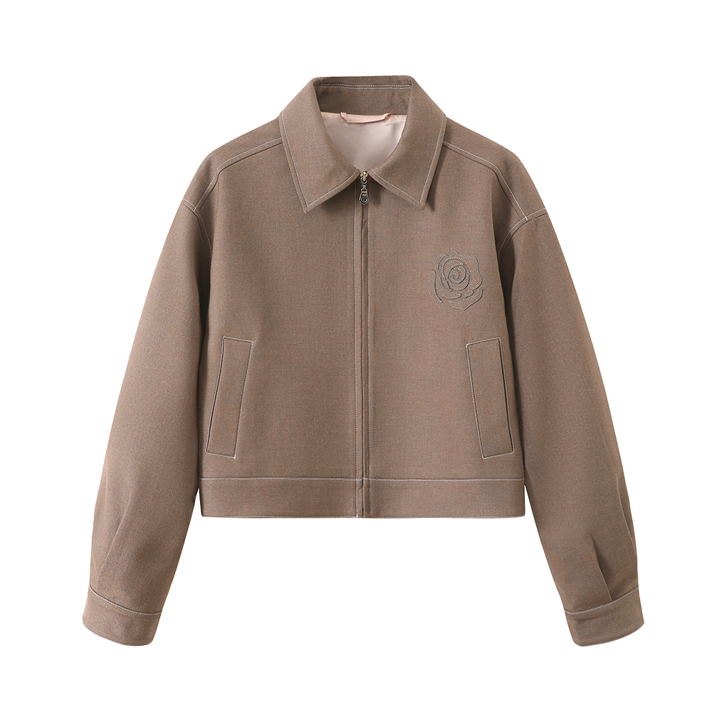 Rose Sniper Embroidered Cropped Jacket