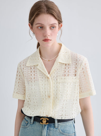 Short Sleeve Premium Lace Top